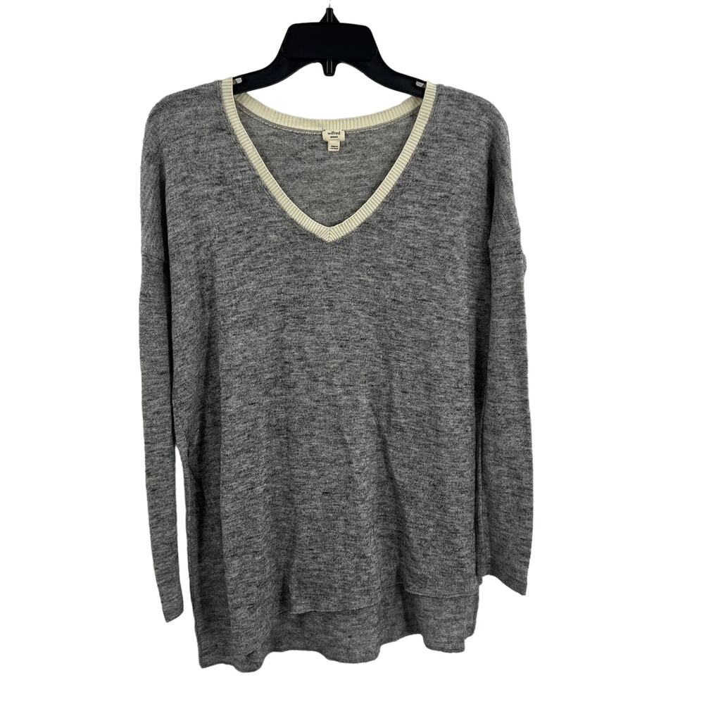 Wilfred Grey V Neck Oversized Sweater Size XS